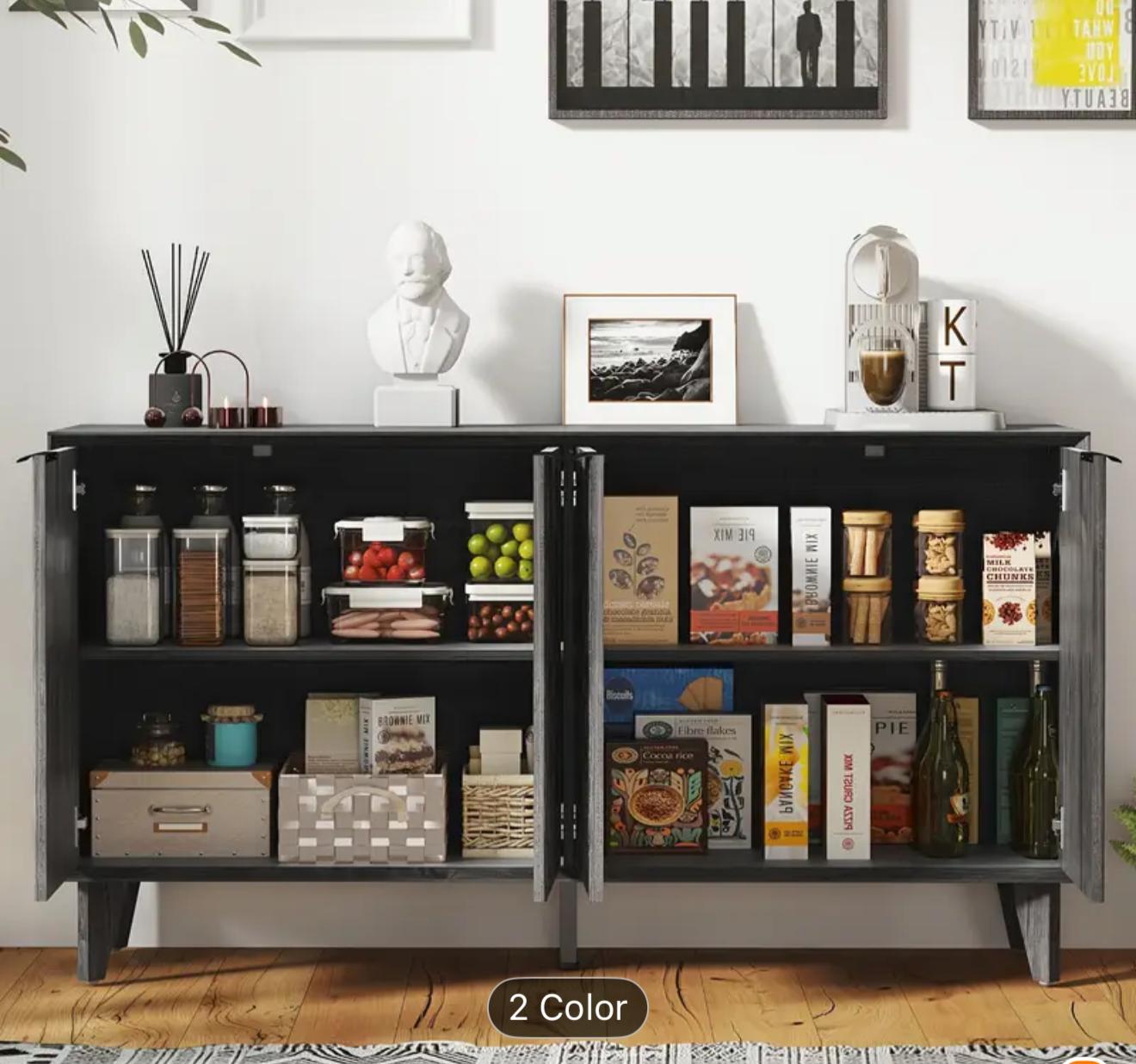 Black gray large Grove Decorative sideboard- new