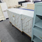 Gorgeous green washed and gold credenza