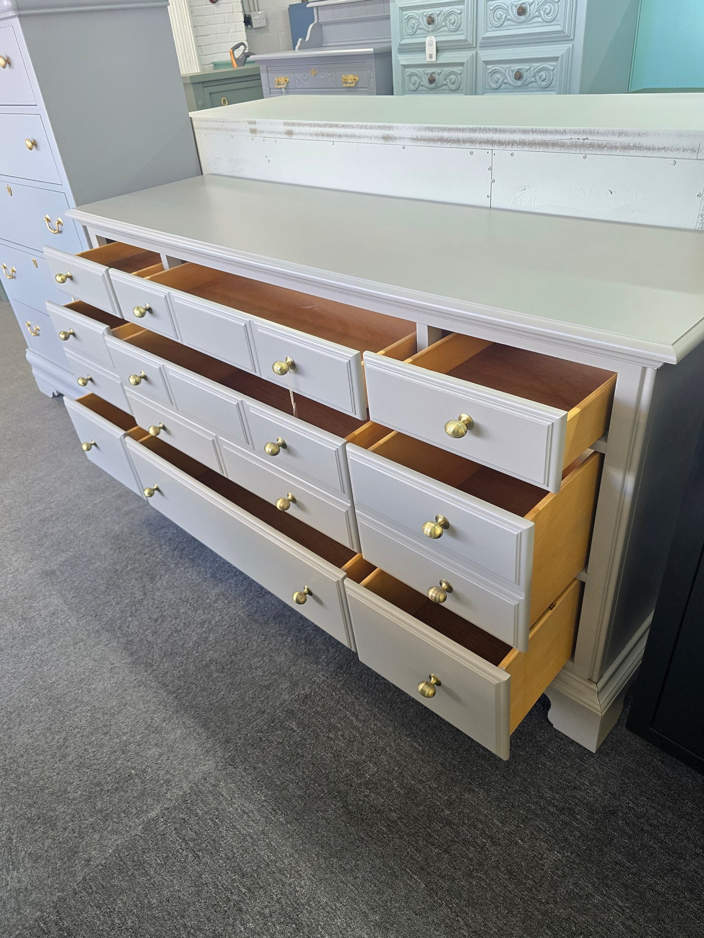 American Drew gray dresser