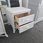 White lacquered bamboo & rattan nightstand