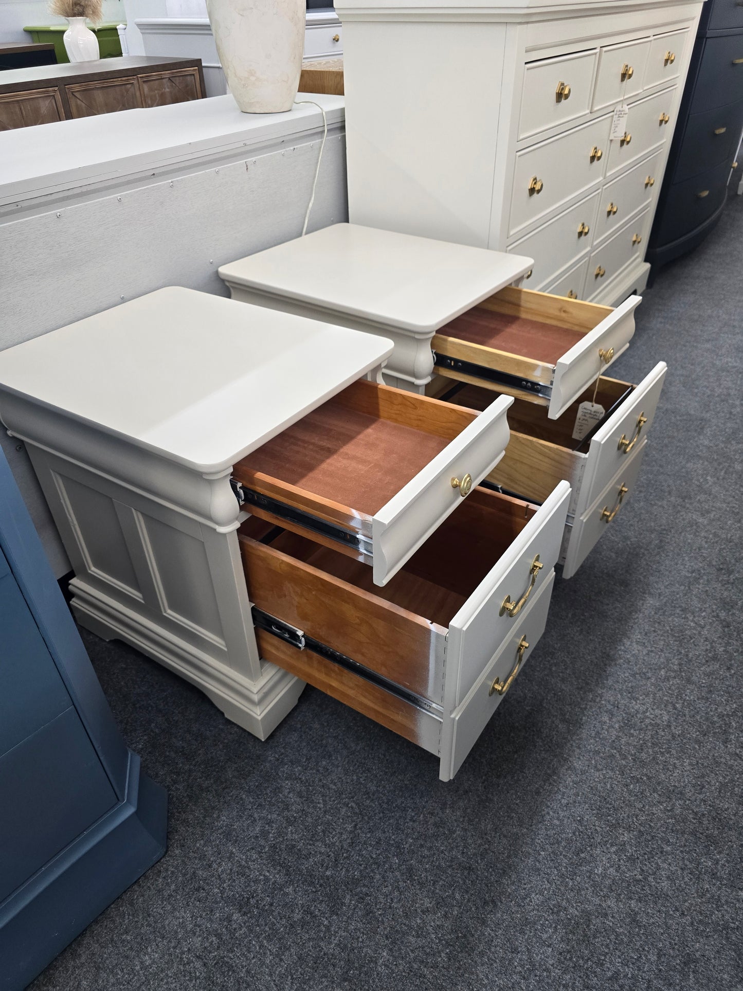 Creamy pair of nightstands/ file cabinets
