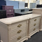 Bernhardt cream lacquered pair of nightstands