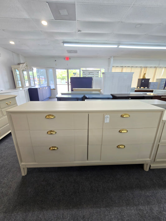 Solid wood 6 drawers beige dresser