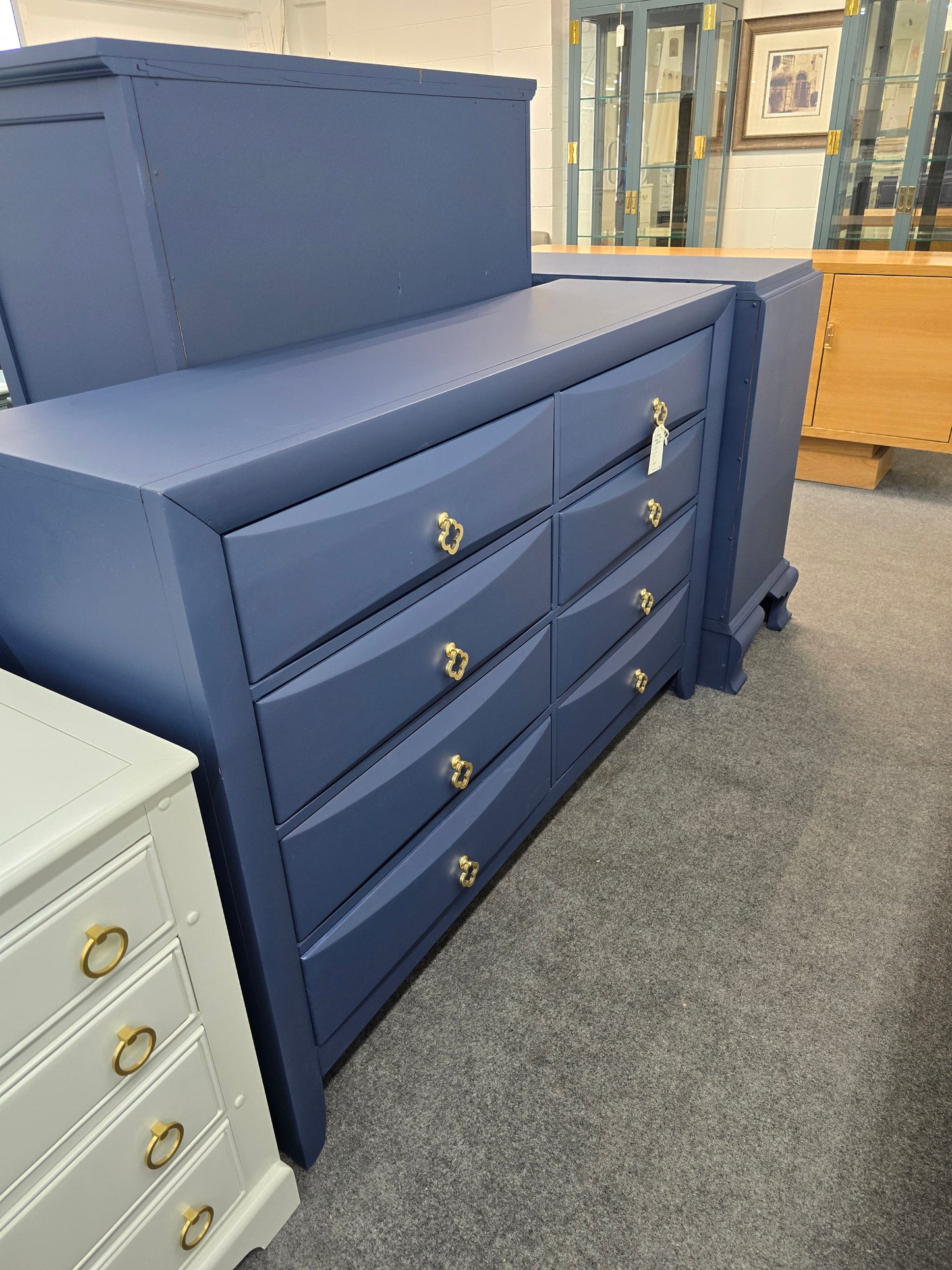 8 drawers navy blue dresser
