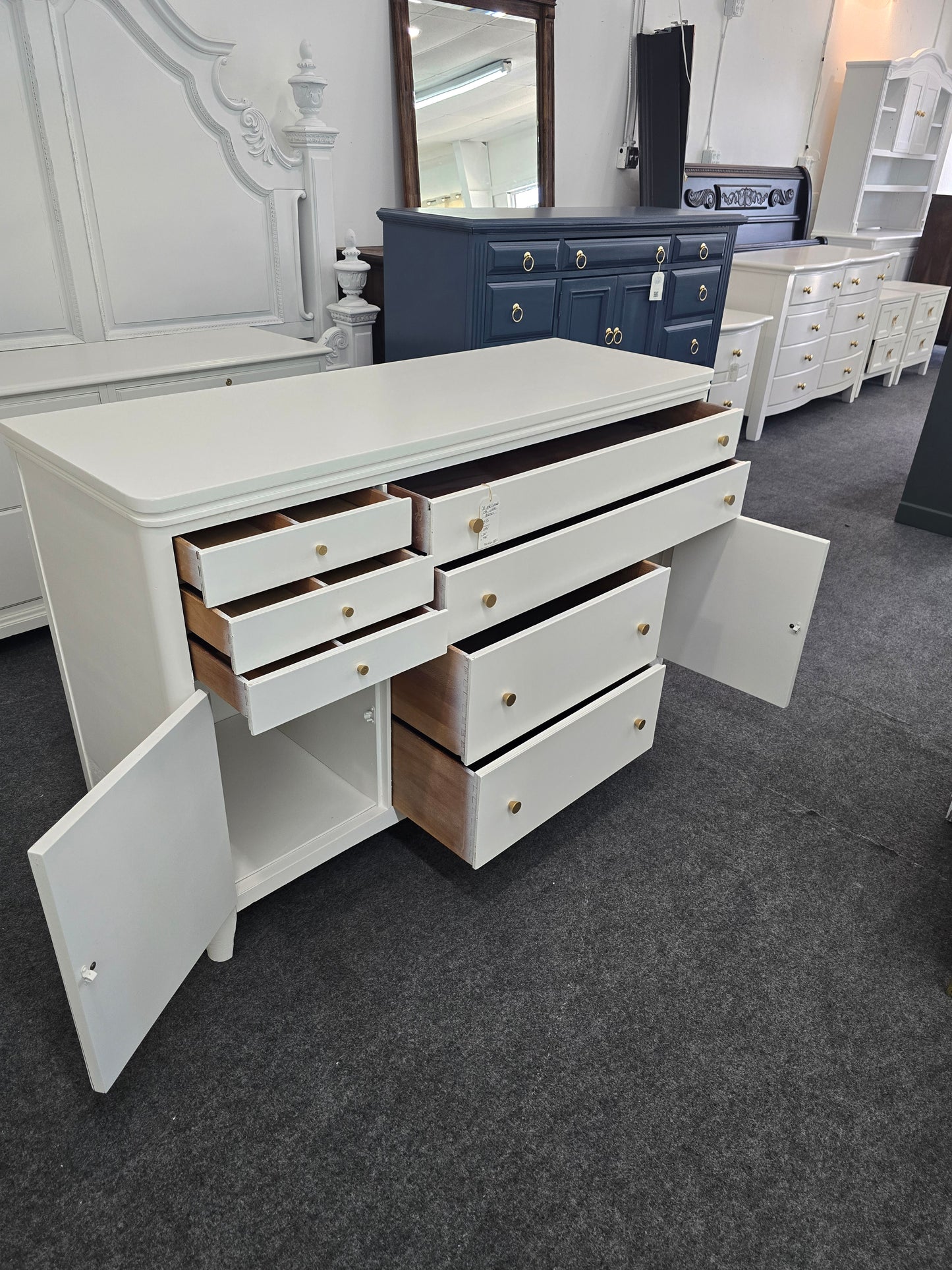 Solid wood off white dresser