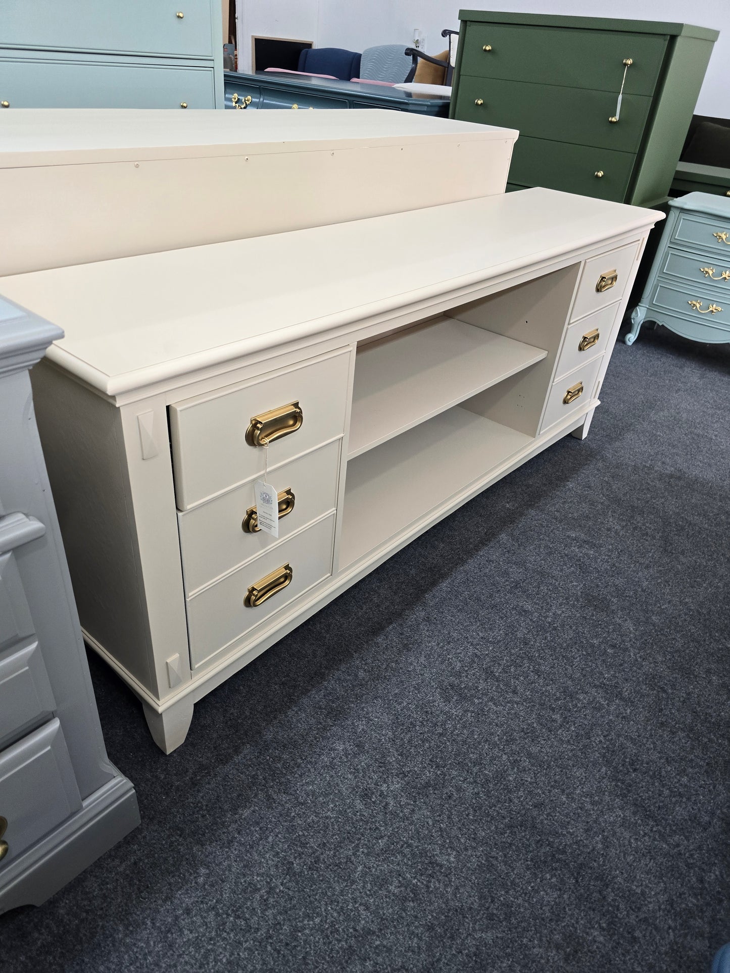 Beige tv stand