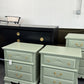 Green vintage pair of nightstands