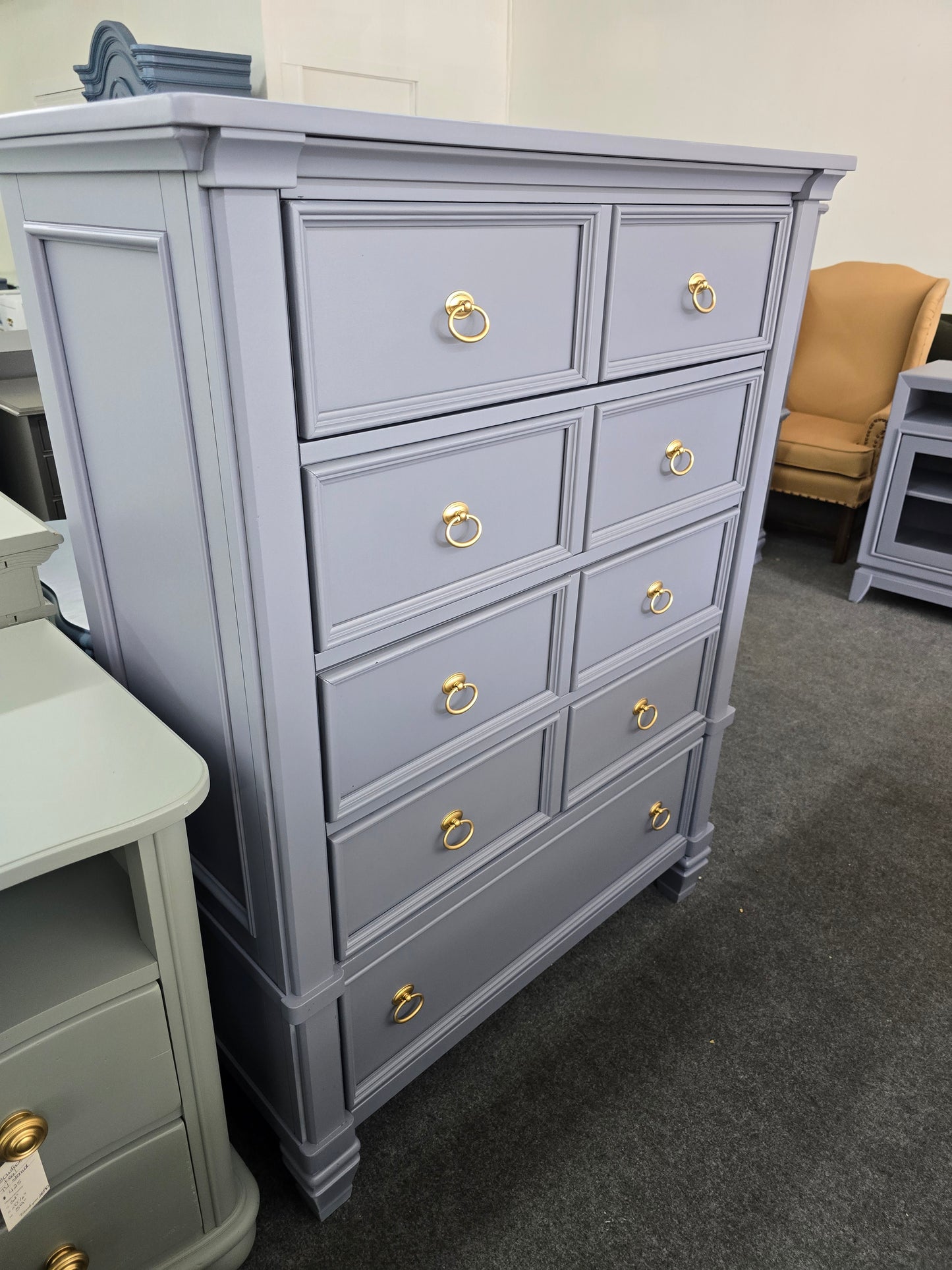 Blue gray tall chest