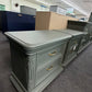 Pewter green pair of nightstands
