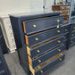 Dark blue 5 drawers tall chest