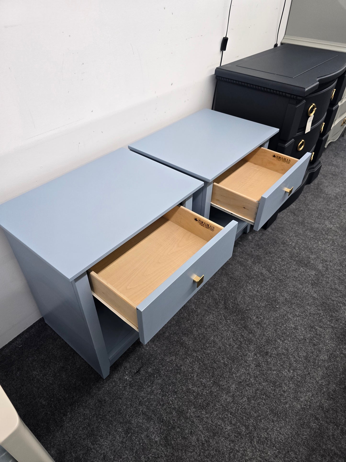 BRAMAN blue set of 2 nightstands