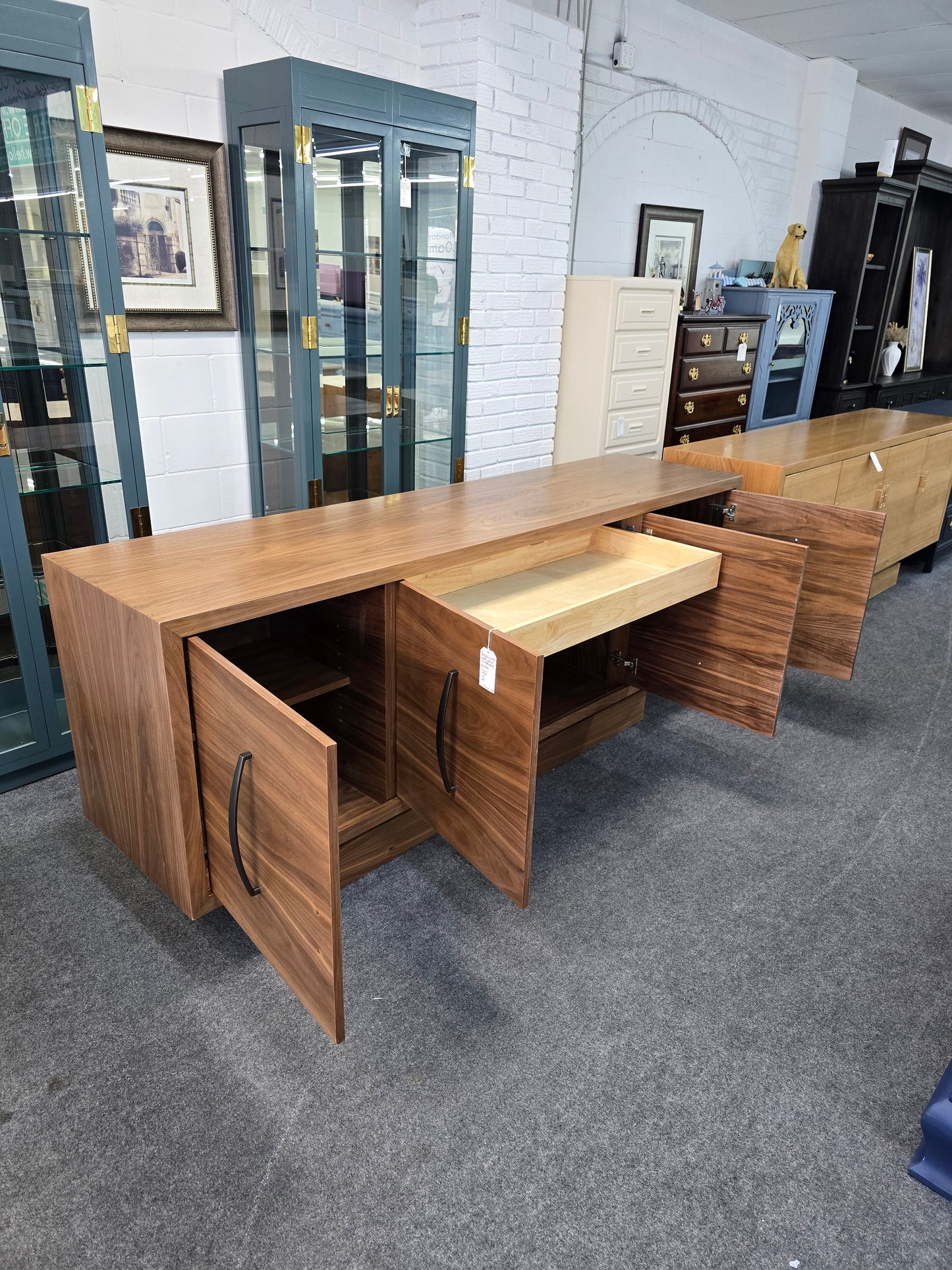 Gorgeous new  solid wood walnut HC sideboard