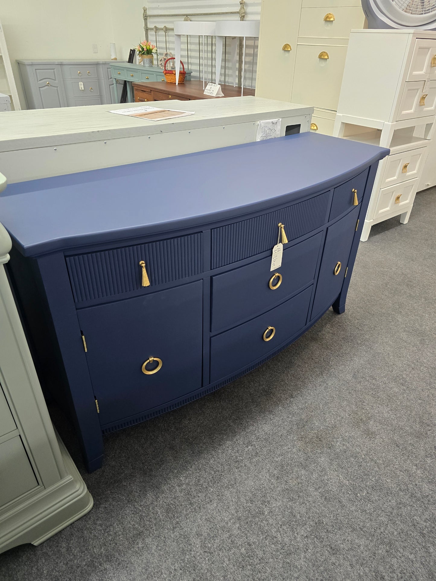 Navy blue TV stand