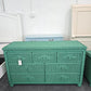Green wicker 7 drawers dresser