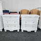 Gorgeous white Distressed lacquered pair of nightstands