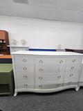 Gorgeous curved light gray dresser