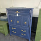 Henredon navy blue Lacquered chest