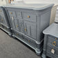 Broyhill bamboo green gray lacquered dresser