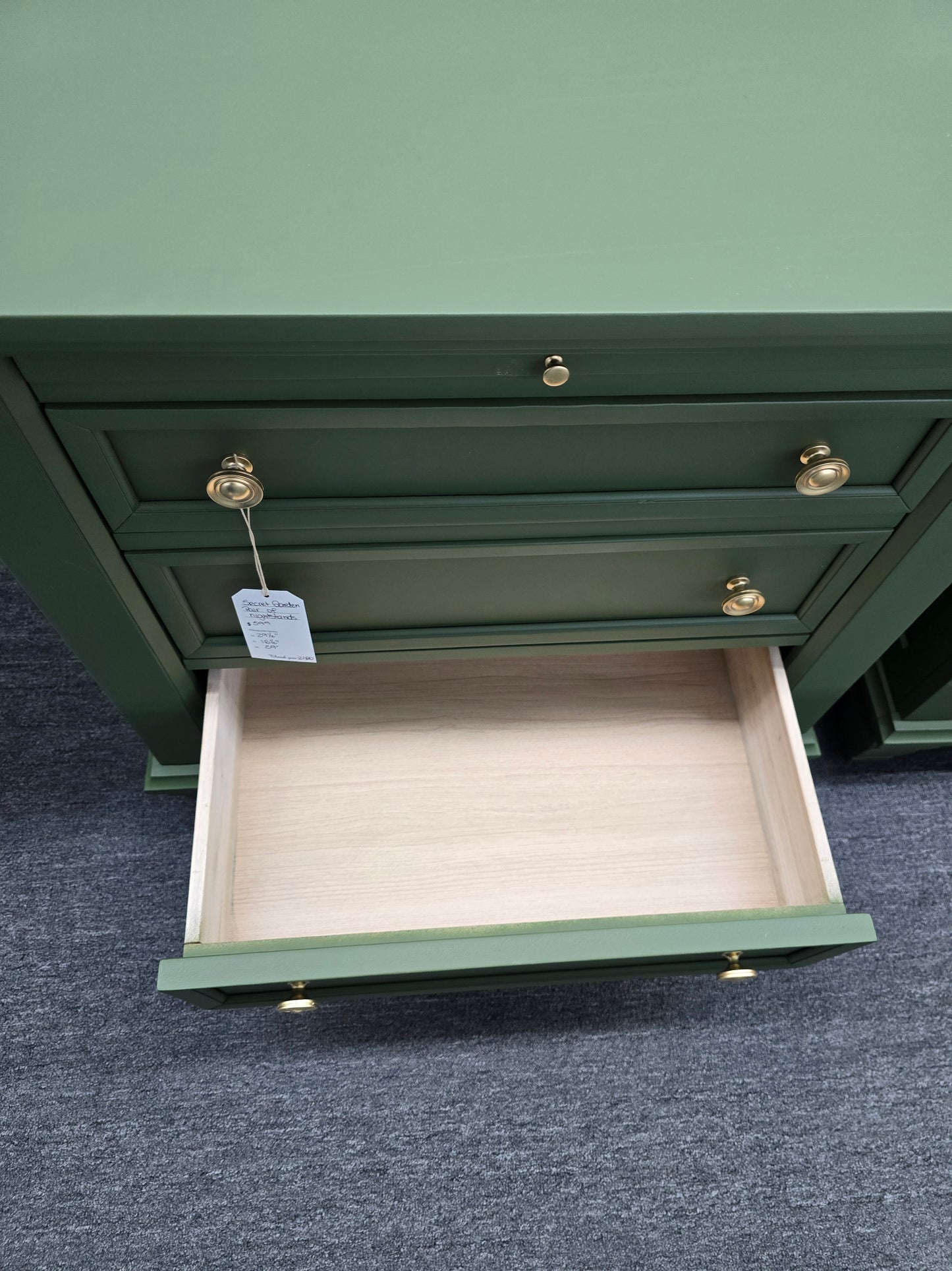 Secret garden pair of modern nightstands