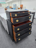 Solid wood antique black chest