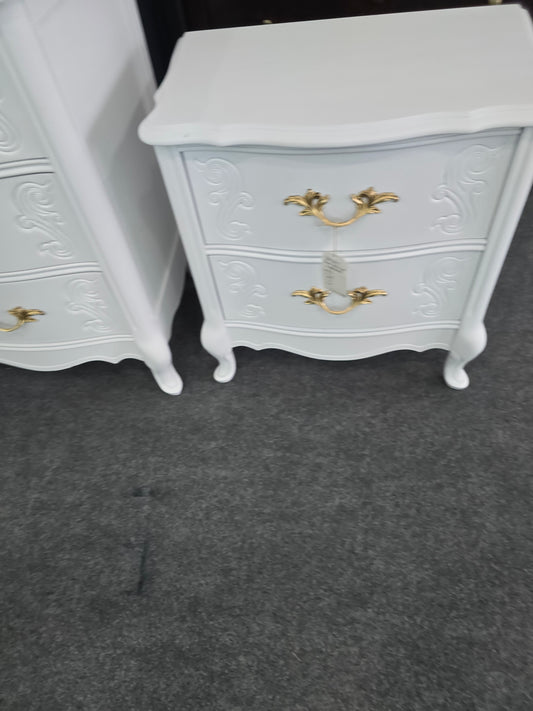 Bassett french provincial white nightstand
