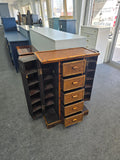 Bamboo vintage cabinet with side shelving