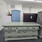 Green lacquered 7 drawers dresser