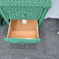 Green wicker nightstand