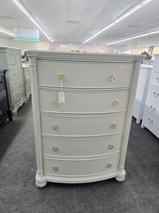 Gray rall bowfront chest