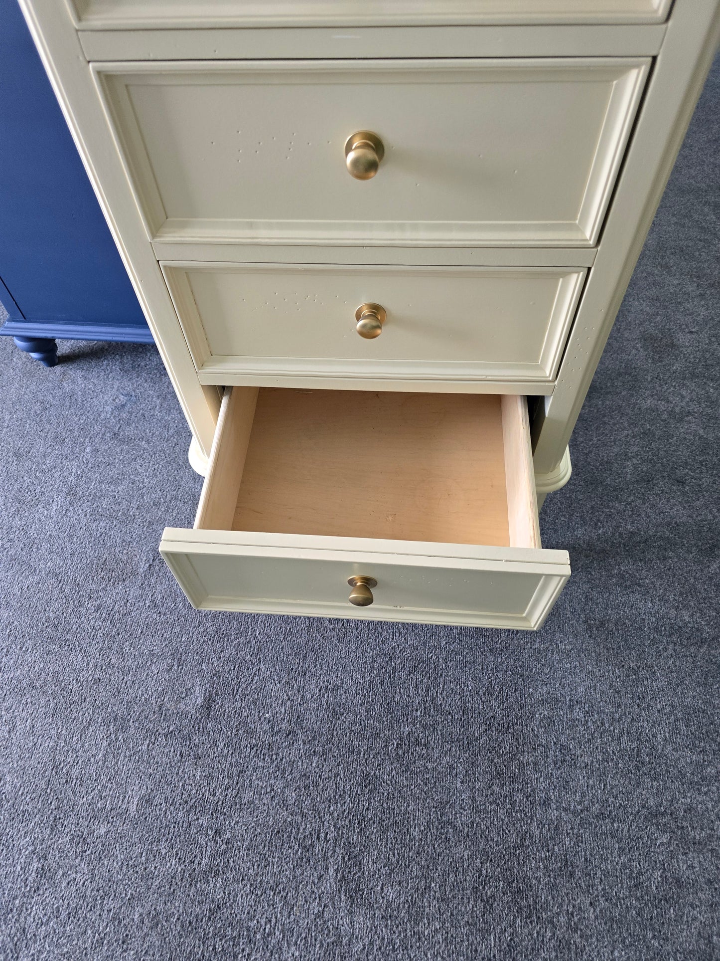 Pale yellow lacquered lingerie chest