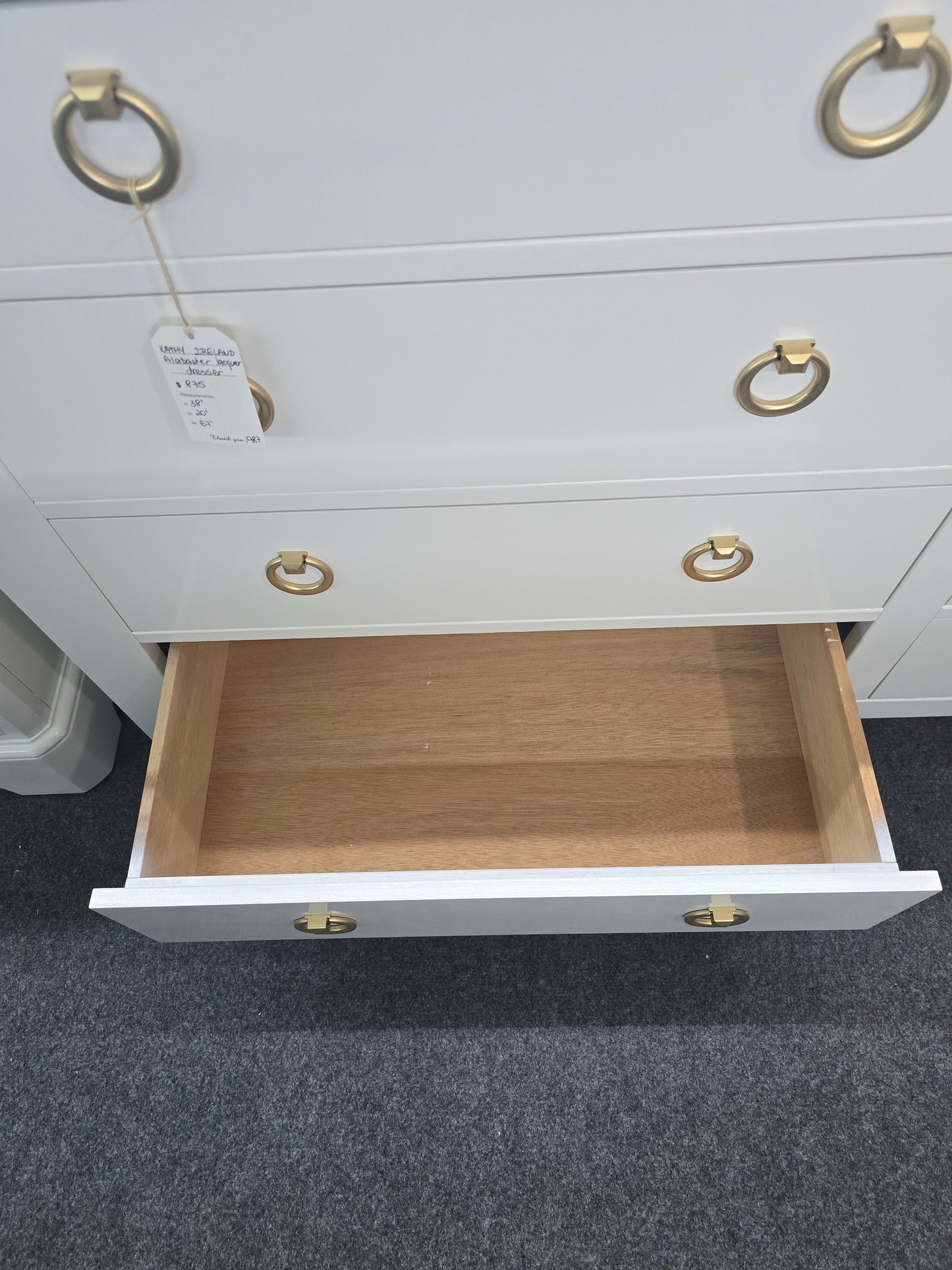 Kathy Ireland alabaster lacquered dresser