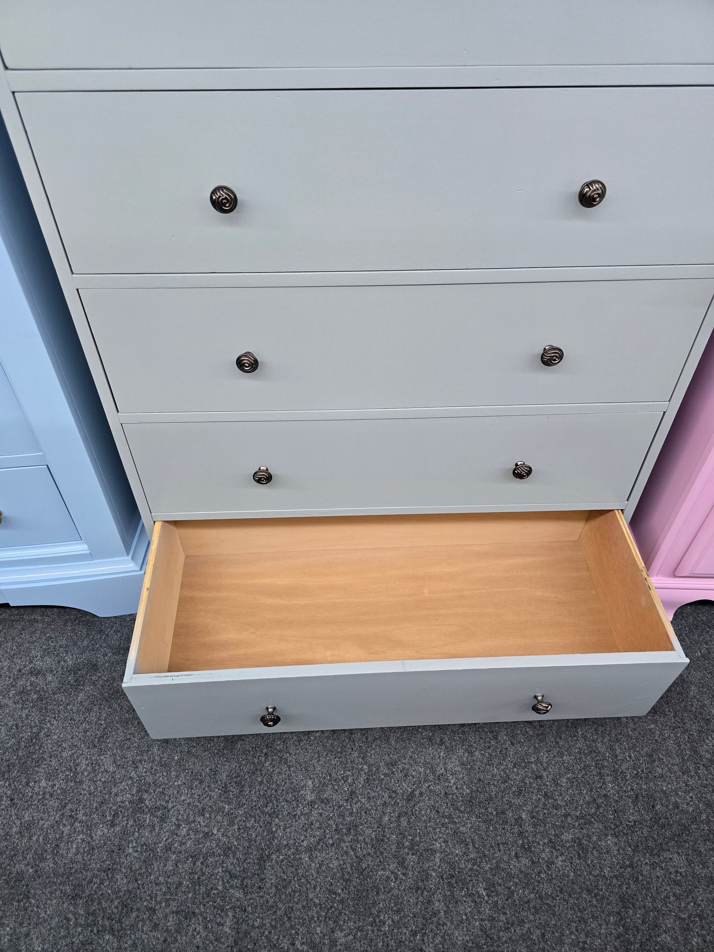 Solid wood Rustic gray chest