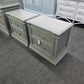 Bassett vintage green gray pair of nightstands