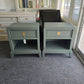 Broyhill green pair of nightstands