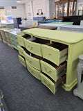 9 drawers avocado green dresser