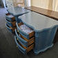 Blue ornate pair of nightstands