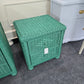 Green wicker nightstand