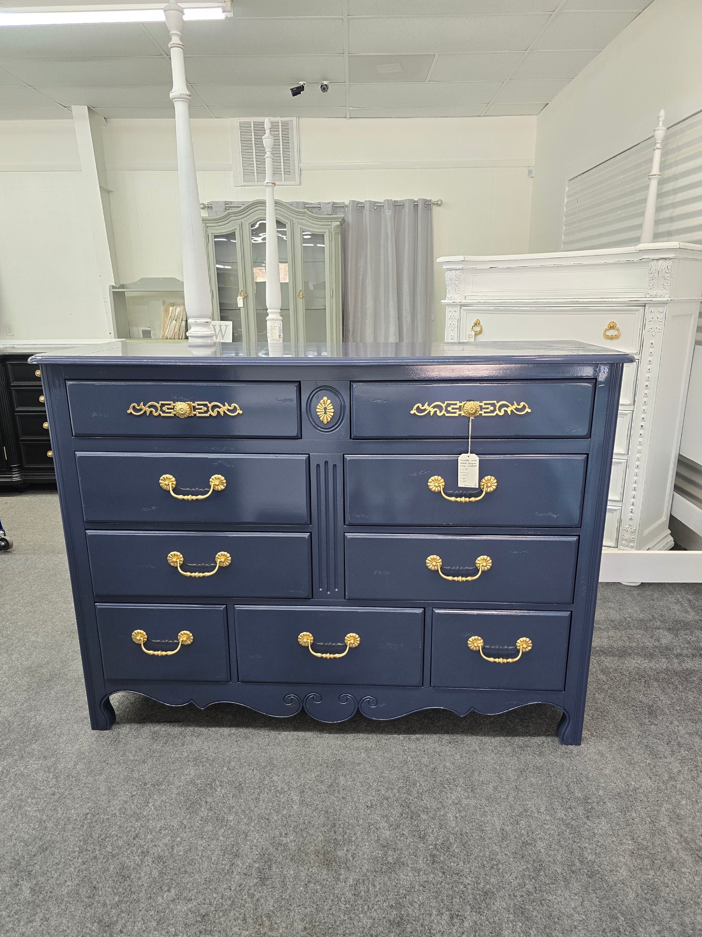 Hickory navy lacquered dresser
