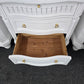 Gorgeous white Distressed lacquered pair of nightstands