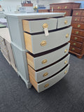 Solid wood gray bowfront chest