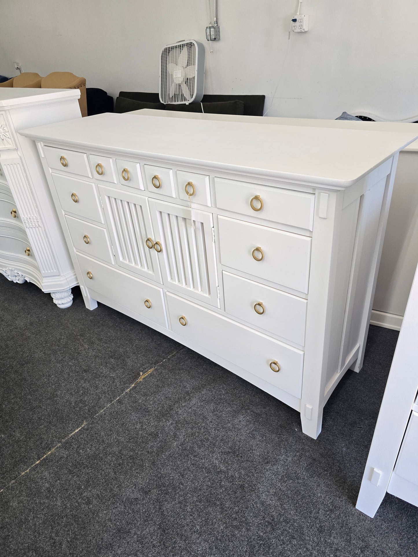 American signature white lacquered dresser