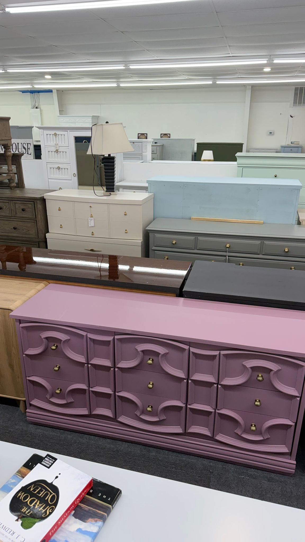Purple vintage long dresser