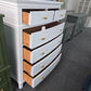 Solid wood 6 drawers tall white Distressed chest
