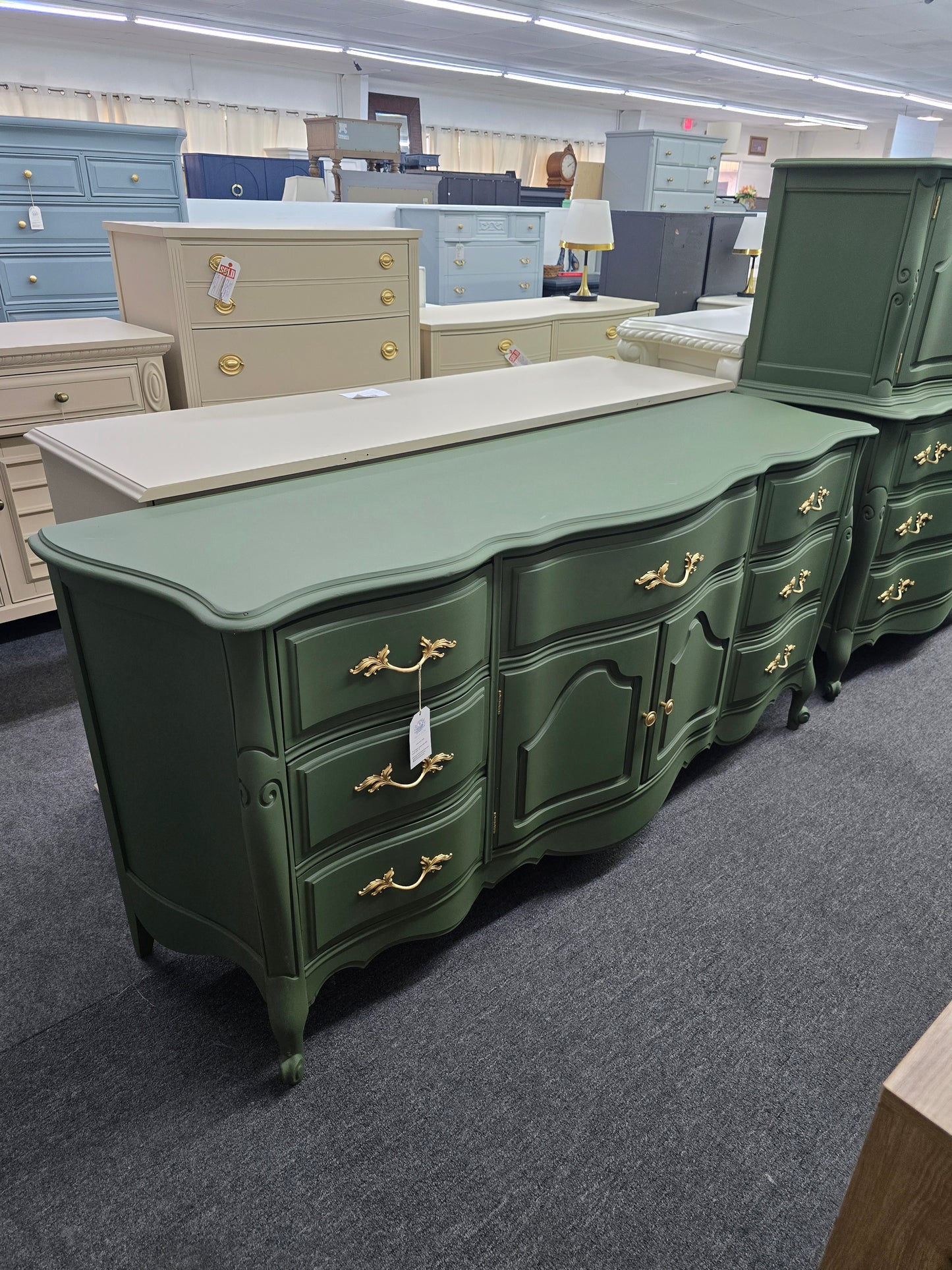 Secret garden green french provincial dresser