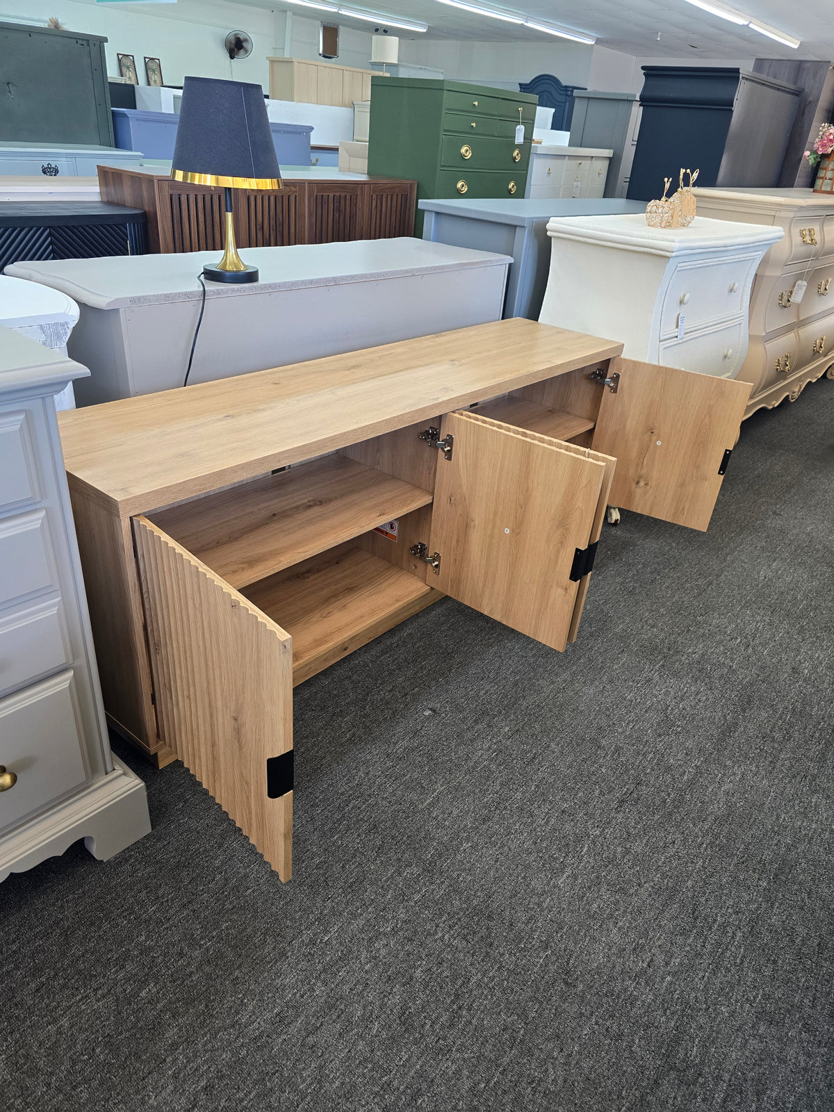 New- wooden 4 doors low profile cabinet