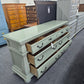 Green lacquered 7 drawers dresser