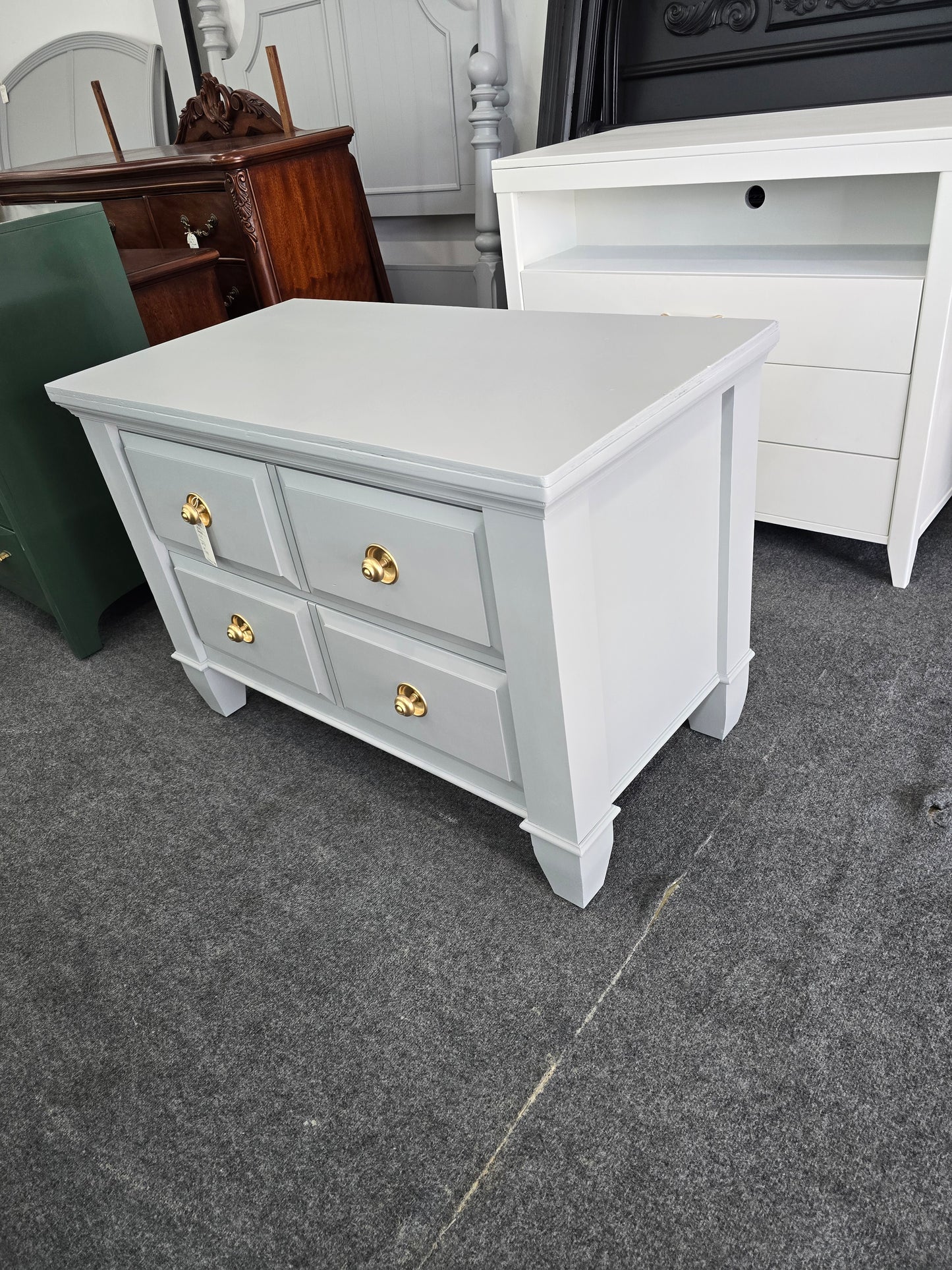 Gray 2 drawers small dresser