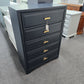 Modern 5 drawers black chest