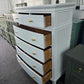 Solid wood 6 drawers tall white Distressed chest
