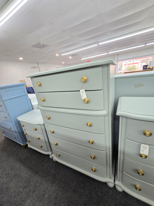 6 drawers gray chest - solod wood